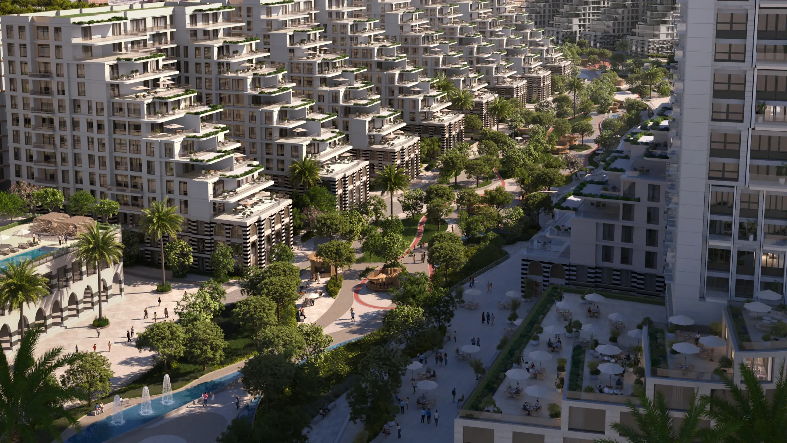 منظر جوي للحدائق والمجمعات السكنية